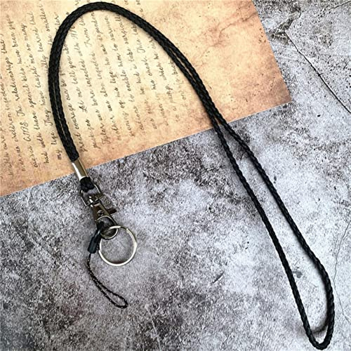PUYYDS Geflochtene Riemen für Schlüssel Lanyard Mobile Schlüsselanhänger Umhängeriemen Hochwertiges Lederseil Handykette Lanyards