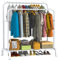 LOEFME Kleiderständer, 110 * 55 * 150cm Großer Raum Kleiderstange, Double-Rail Kleiderständer Stabil, Minimalistisches Design Kleiderständer, Freistehender Kleiderstange für Schlafzimmer, Weiß