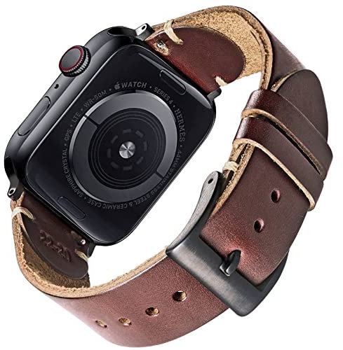 torbollo Kompatibel mit Apple Watch Band, Horween Leder Uhrenarmband 42/44/45/49/38/40/41/46mm Kompatibel mit iWatch SE Series 10/9/8/7/6/5/4/3/2/1 /Ultra/Ultra 2 für Männer Frauen