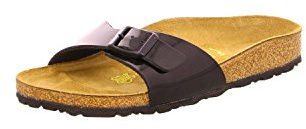 Birkenstock Damen Pantolette Madrid Big Buckle Nubukleder schmal Schwarz 43