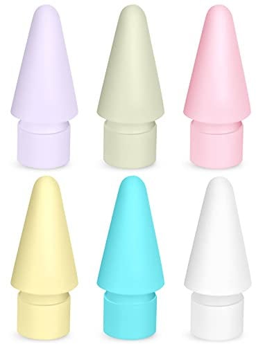 flintronic 6 Stück Kompatibel mit Apple Pencil Spitzen,Spitzen Kompatibel für Apple Pencil 2 Gen & 1St, Hochempfindlich iPencil Spitze Ersatzspitzen Eingabestift Nib Kompatibel für iPad Pro-Weiß