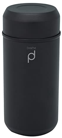 Drink Pod Vacuum Insulated Flask, Onyx Black, 350ml
