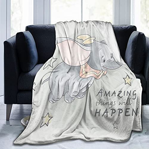 Lawenp Decke für Dumbo für Mädchen, Jungen, Erwachsene, Anime-Decken für Stuhl, Büro, Fuzzy-Decke, Baby, 60x80