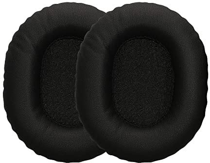kwmobile 2x Cuscinetto Cuffie Compatibile con AudioTechnica ATH-M70x Pad - Cuscinetti Ricambio Cuffie Over Ear Simil Pelle - nero