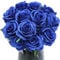 Floralsecret 12 rose artificiali fiori di seta bouquet di fiori finti a stelo singolo con gambo lungo per la casa festa di nozze decorazione del giardino (blu)