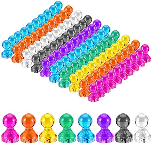 Magnete 100 Stück Mini Magnet für Magnettafel, 11 x 17mm Whiteboard Magnete,8 Farben, Kunststoffmagnet Kegelmagnete Kühlschrank Magnete für Magnettafel, Whiteboard