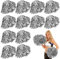 12 Stück Cheerleader Pompons: Pom Poms Cheerleading mit Griffen Pom, Schön Pompons Cheerleader Hand Blumen-Bänder, Metallic Pompoms Cheerleading für für Sportwettbewerb Tanzen Cheers Erwachsene Kinder