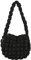 ARVALOLET Umhängetasche for Damen, lässige Umhängetasche, gerüscht, gesteppt, Messenger-Tasche, plissiert, große Kapazität, modisch, einfarbig, Shopper Geldbörse, weibliche Clutch, Schwarz,