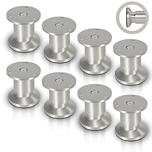 Jopassy 8er Set Möbelbeine| Aluminium Gebürstet | Schrankfüße Höhenverstellbar Füße für möbel, mit Schrauben,Höhe 80 mm | Belastbar bis 250 KG, für Sofa Möbelfüße Schreibtisch Stühle Tischfuß