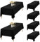 6er-Set Schwarze Tischdecken Rechteck 153 x 260 cm, wasserdichte Polyester Schwarze Tischdecken für 6ft Tisch, Waschbar Rechteckige Tischdecke für Party Hochzeit Buffet Camping Restaurant(60x102in)