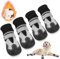 Eyein Hundeschuhe Pfotenschutz Winter, 4 Stück wasserdicht Hundeschuhe mit warmem Fleece und hohem Design, rutschfeste Hunde Schuhe Outdoor mit reflektierendem Klettverschluss, Größe 1