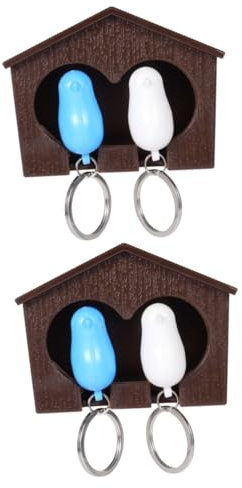 Garneck 2 Sets Schlüsselanhänger Vogelhaus Schlüsselhalter Haken Spatz Lustige Pfeife Schlüsselanhänger Organizer Handtasche Schlüsselanhänger Paar Schlüsselanhänger Hängender