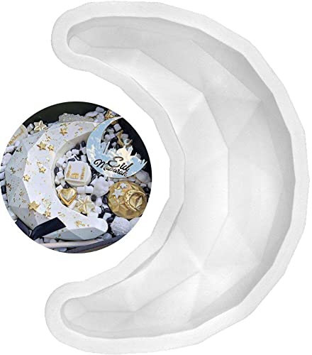 Lpitoy Moule De Gâteau en Silicone en Forme De Lune 3D Grand Croissant De Gâteau De Mousse Cake Pain Moules De Boulange