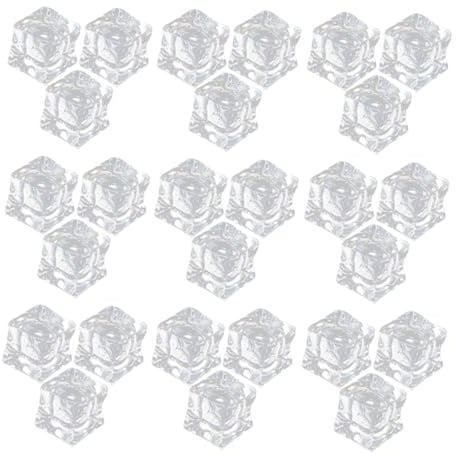 Garneck 50stücke Wiederverwendbare Eiswürfel aus Acryl Quadratisch und Transparent als Deko-eiswürfel für Aquarien und Präsentationen Wiederverwendbar
