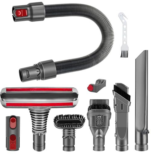 Arcets Brosse Buses de Remplacement Tuyau Flexible Accessoires Extension Compatible pour Dyson V6 V7 V8 V10 V11 V15 DC34 DC35 DC59 DC62 (KIT 8in1)