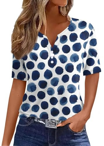 Temu Shop Kleidung Damen Langarmshirt Oberteile Sexy Tunika Sommer Henley Bluse Mit Knopfleiste Blumenmuster Dirndlbluse Schwarz