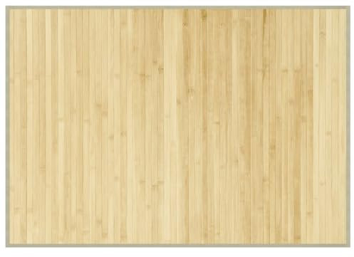 vidaXL Teppich, Bambusteppich Rechteckig, Bambusmatte rutschfest für Wohnzimmer, Läufer Küchenteppich Flurteppich, Modern, Hell Natur 70x100cm Bambus