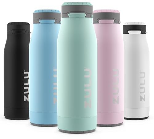 ZULU Ace 18oz Insulated Stainless Kids Water Bottle, Chug Spout, Yucca | Leakproof kids water bottle keeps drinks cold for hours. BPA-free, locking lid, great for school, backpacks, and lunchboxes.
