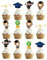 Yaoliucp 2023 Abschluss Cupcake Toppers Klasse von 2023 Cake Picks Abschlussfeier 12PCS Style 2, Cake Toppers for Graduation Party