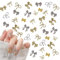 Bow Nail Charms, 100 Pcs 3D Bows Nail Charms Gold Silver Nail Gems Metal Bowknot Butterfly Nail Art Decorations Nail Jewels for Women Girls Nail Design DIY Crafts (Gold+Silver D)