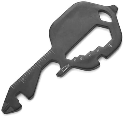 ESUOHYM 13 outils en 1 Décapsuleur Porte-clés en acier inoxydable Outil multifonction Mini clé de poche EDC Outil utilitaire Porte-clés Accessoires pour homme et femme