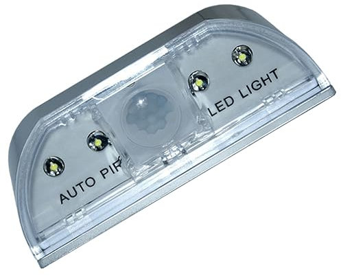 CRILSTYLEO 1pc Human Sensor Light Pir LED Lamp Pir Sensor Light Motion Light Indoor Sensor Detector Lamp Door Lock Light LED for Car Night Lamp Auto Door Lock Indoor Door Lock Plastic Silver