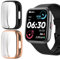 Blueshaweu Schutzhülle Für ID208 Plus Smartwatch 1,8'', Flexibles TPU Vollschutz mit schutzfolie Kratzfest Hülle Kompatibel Für Tensky/Fitpolo/Quican ID208 Plus Smartwatch (schwarz+Roségold)