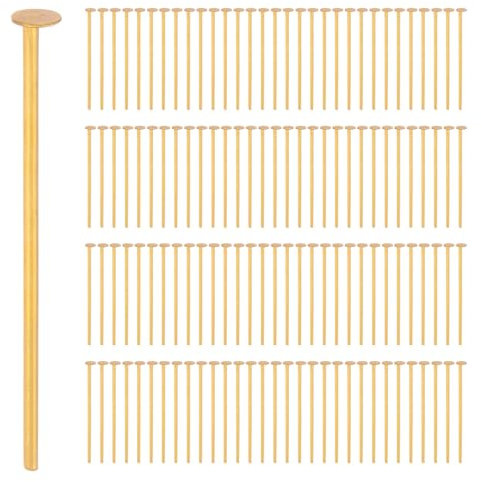 M METERXITY 230 Stück Kronleuchter-Verbindungsclips Pins, 41mm 1,6 Metall T-förmige Kristallprismen-Pins Prismen Lampen/Schmuckherstellung/Sonnenfänger [Goldton, 0,8mm Durchmesser]