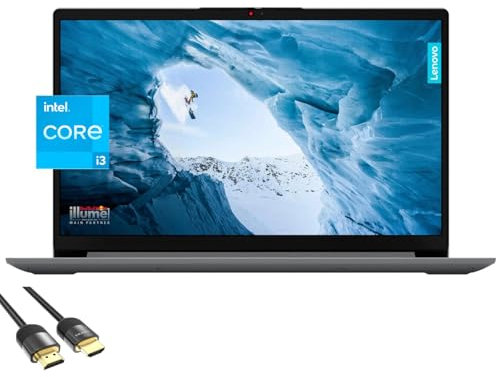 Lenovo IdeaPad 15.6 FHD Laptop, 10-Core i5-1235U, 8GB RAM, 512GB SSD, WiFi 6, Webcam, KeyPad, HDMI, Bluetooth, SD Card Reader, USB-C, PDG HDMI Cable, Teclado de US, Win 11 Pro