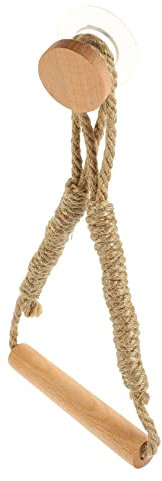 SHOWERORO Porte-Rouleau Papier Toilette Corde De Bois Style Campagne avec Crochet Mural Ou Suspendu pour Salle De Bain Et Cuisine