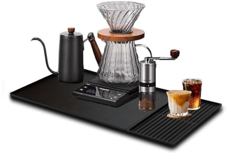 XIINGYAAN Tappetino Caffe 2-In-1 Tappeto Macchina Caffe Silicone Tappeto Macchina Caffe Antiscivolo Vassoio Macchina Caffe, 61x40.5cm e 40x19cm