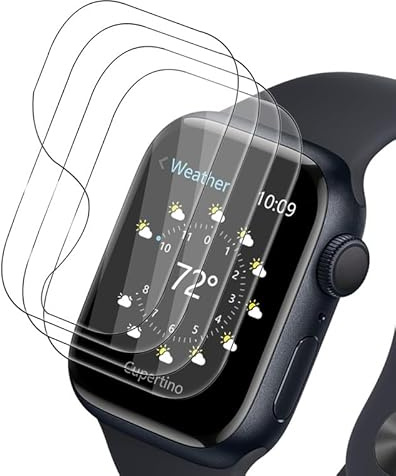 Devgoed [4 Stück] für Displayschutz Apple Watch Series 9 41mm Soft TPU, 9H Härte Anti-Fall Panzerfolie Apple Watch Series 8 41mm Folie, Displayfolie Apple Watch Series 7/8/9 41mm Schutzfolie