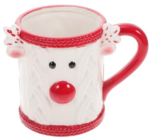 Cabilock Tasse Céramique De Noël Avec Motif Renne Tasse Pour Café Déjeuner Mug Robuste Et Résistant Chaleur Design Cartoon Festif Pour Boissons Chaudes Idée Cadeau Coffret Noël