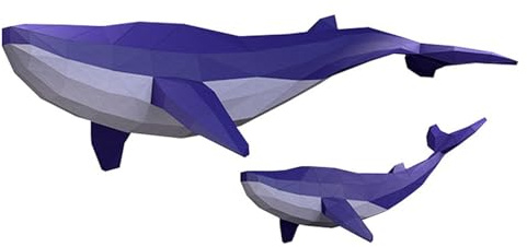 3D Wanddeko Papiermodell Hai, 3D Origami Shark, Papier, Basteln, Papercraft, Wanddeko, Kinderzimmerdeko, DIY Puzzle, Papercraft DIY 3D Papier Tiere Spielzeug Geometrischer Origami