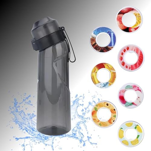 Air Trinkflasche mit 7 Pods, 650 ml, Geschmackskapseln, Duft-Wasserflasche, fruchtiger Geschmack, umweltfreundlich, BPA-frei, Sport, Kinder, Stroh, Cola, Fruit Passion, Erdbeere, ... Set Up Pack