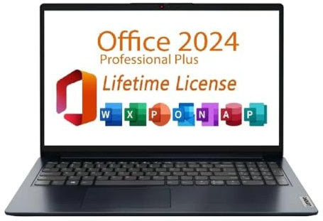 LENOVO IdeaPad 1 15.6 Full HD Laptop, AMD Ryzen 3 7320U (4 Cores),4GB DDR5 RAM, 1TB SSD, with Free Lifetime Office 2024, AMD Radeon, WiFi 6, Type C, Windows 11 Home, Abyss Blue