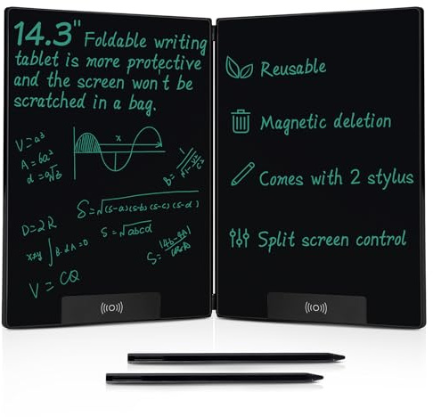 Tableta de escritura LCD para adultos: bloc de notas portátil con pantalla plegable de 14.3 pulgadas