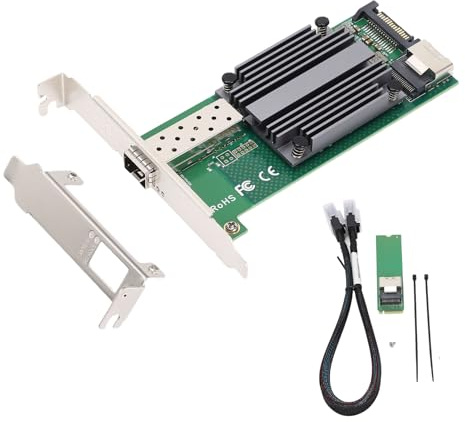 Ouitble 10Gb Zehn-Gigabit Netzwerkkarte Ethernet-NIC-Karte M.2 bis 10 Gb B+M Key 82599‑1 Single SFP+ Industrielle Steuerungsserver-Netzwerkkarte für Wins 7/8/8.1/10