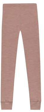 Dilling Kinder Merino Leggings aus 100% Bio Merinowolle Slim Fit Base Layer atmungsaktiv - Blusher-Melange 122/128