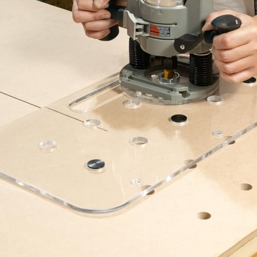 POWERTEC MFT Worktop Jig - Router Template for 3/4 Dog Holes, Includes 3/4 Straight Plunge Bit & Bushing Guide, Fits Porter-Cable Style Base Plate (71959V)