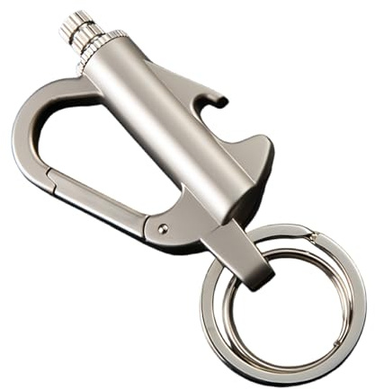3-in-1 Permanent Match Infinity Ligh/ter with Multitool Keychain Bottle Opener, Ligh/ter Keyring,Metal Match Survival Ligh/ter, Reusable Waterproof Keychain Ligh/ter Camping,Multifunctional(Silver)