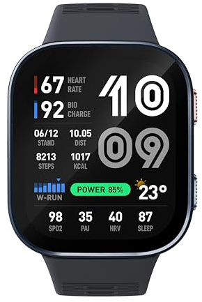 Amazfit Bip Max 50mm Smartwatch, Display AMOLED da 2.07, Autonomia fino a 20GG, GPS, 4GB, Mappe Offline, Fitness Tracker, Hybrid Training, 150+ Modalità Sportive, HYROX, 5 ATM per Android e iPhone