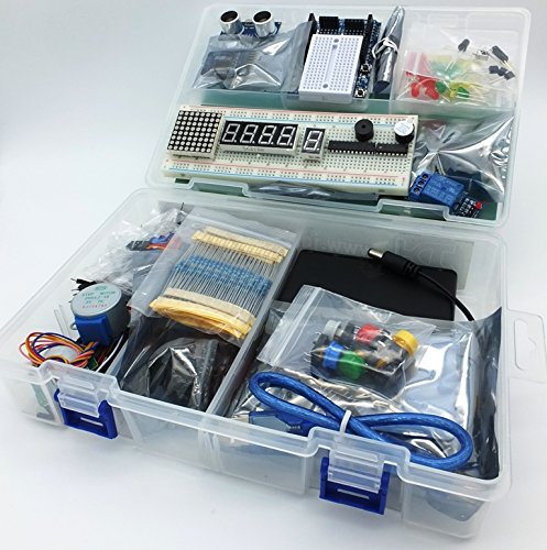 MEGA 2560 Starter Kit Ultra (compatible IDE 100% Arduino), avec support de batterie, WiFi, Bluetooth, capteurs, modules, kit de résistance et composants:> 220 éléments! (pas d'alimentation)
