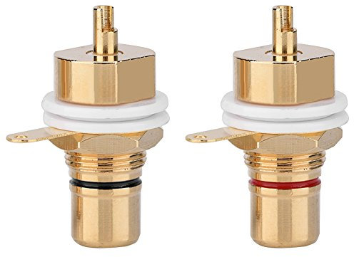 2 x vergoldete Kupfer-Buchse, Buchse, Audio-Stecker, Kupfer, Gold