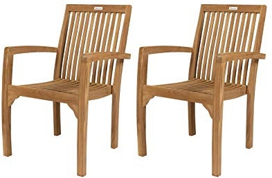 MaximaVida Teak Stuhl Sunda-stapelbar - Schachtel pro 2 Stück