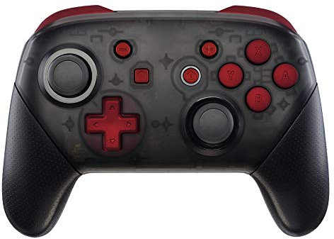 eXtremeRate Boutons de Remplacement ABXY pour Switch Pro Manette, Bouton ABXY Dpad Home Plus Moins L R ZL ZR Trigger pour Manette Switch Pro, Rouge