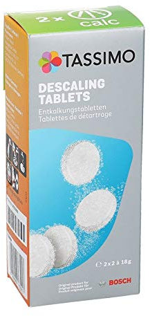 Bosch - Pastillas descalcificadoras para cafeteras Tassimo 00311909 311909 TCZ6004 (3 paquetes de 4 unidades, 18 g, con cepillo de limpieza)