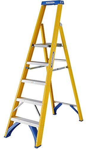 Werner Fibreglass Platform Stepladder 5 Tread 7170518