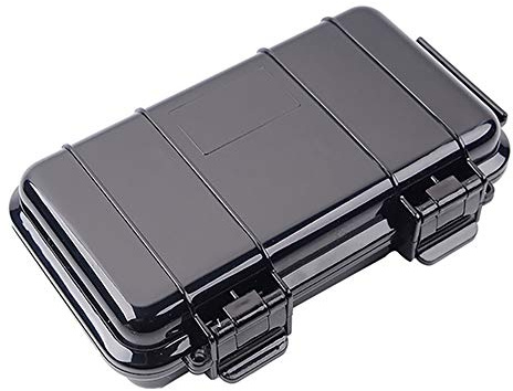 Caja Contenedor de Almacenamiento de Supervivencia de Plástico, Cajas Impermeables Selladas a Prueba de Golpes para Exteriores Estuche Seco Hermético de Supervivencia, 3 Tamaños, Negro