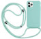Ququcheng Funda Compatible con iPhone 12 Pro MAX(6.7),Ajustable Collar Correa de Cuello Cordón Cuerda Carcasa TPU Bumper Silicona Skin Caso para iPhone 12 Pro MAX(6.7)-Verde
